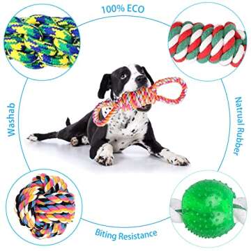 UPSKY Dog Rope Toys 15 Pack Dog Toys, Puppy Grinding Teething Chew Toys, Tug of War Toys for Puppy, Durable Chew Toys for Boredom, Dog Chew Toys for Puppy Small Dogs
