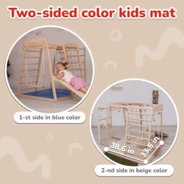 Woodandhearts Child's Sport Complex Scandinavian Trapezze Climber playstructures Made in EU Jungle Gym for Kids, Toddler Jungle Gym, Kids Ages 18 Months-6 Years Playground