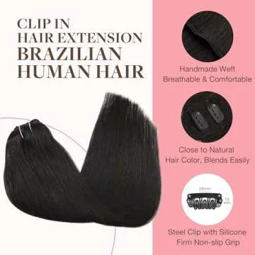 GOO GOO Clip in Hair Extensions Real Human Hair for Women