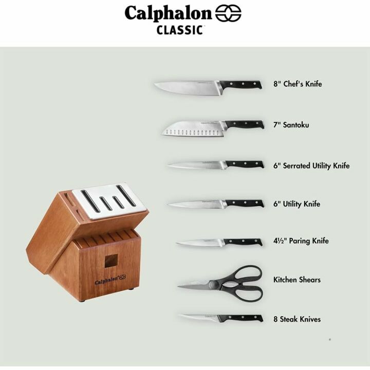 Calphalon Kitchen Knife Set with Self-Sharpening Block