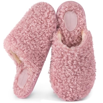 Snug Leaves Women's Furry Slip-on Memory Foam Slippers