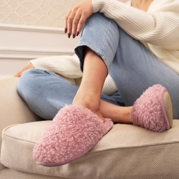 Snug Leaves Women's Furry Slip-on Memory Foam Slippers