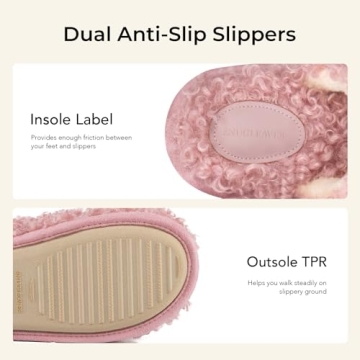 Snug Leaves Women's Furry Slip-on Memory Foam Slippers