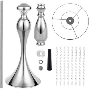 Set of 10 Metal Crystal Wedding Centerpiece Vases Silver Flower Arrangements Stand for Anniversary Dinner Party Home Decoration