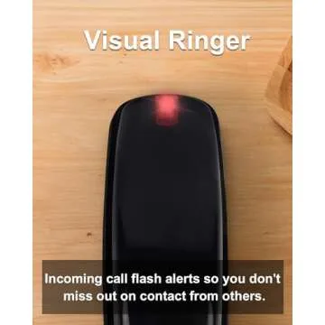 Mcheeta Wall Phone Design Landline Phone with Corded, Loud Volume, Flashing Light and Large Button, Desk and Wall Mounted Analog Phone for Home, Black