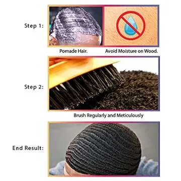 Wolfin Pro- Premium Curved 360 Wave Brush, 100% Natural Schima Superba Wood with Reinforced Pure Black Medium Boar Hair Bristle - Perfect for Wolfing, Creating 360 Layer Hair Waves, Cultivating Beards