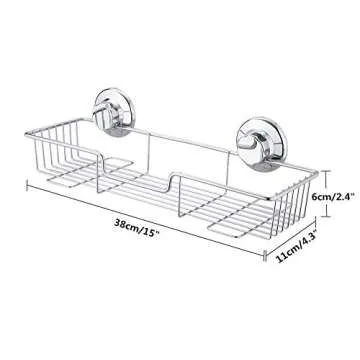 SANNO Suction Cup Shower Caddy with Hooks,Powerful Suction Cup Bathroom Shower Caddies,Bath Shelf Storage Combo Organizer Basket, Bathroom Accessories for Shampoo Conditioner set of 2