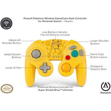 PowerA Pokemon Wireless GameCube Controller Pikachu