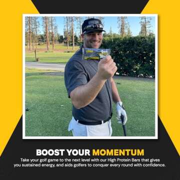 1st Tee High Protein Bar 12 Pack Golf Protein Energy Bars | High Protein and Delicious Dark Chocolate Caramel Flavor | Gluten Free Snack Bar| Including 16 grams of Protein and 3 grams of Sugar