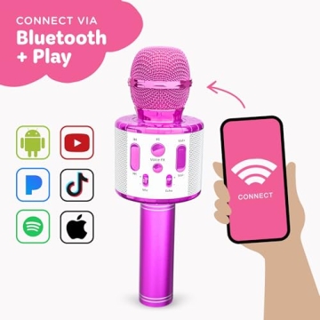 Move2Play Kids Karaoke Microphone with Bluetooth & Songs