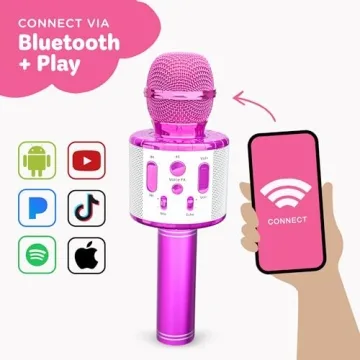 Move2Play Kids Karaoke Microphone with Bluetooth & Songs