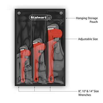 Stalwart Plumbers Pipe Wrench Set - Durable & Versatile Home Repair Tools