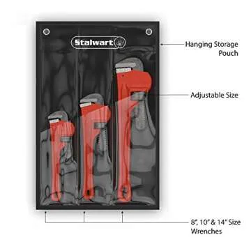 Stalwart Plumbers Pipe Wrench Set - Durable & Versatile Home Repair Tools