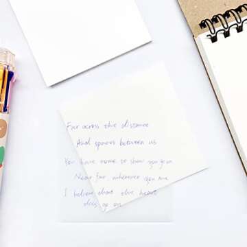 Transparent Sticky Notes, Clear Sticky Notes, 3’’ x 3’’ Translucent Sticky Notes, Waterproof...