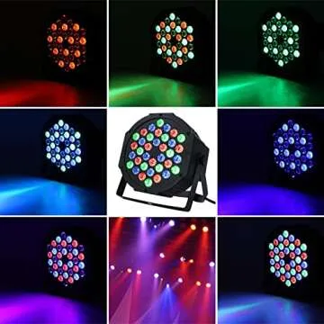 LUNSY Dj Lights, 2 Pack 36 LED Par Lights Stage Lights with Sound Activated Remote Control & DMX Con...