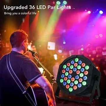 LUNSY Dj Lights, 2 Pack 36 LED Par Lights Stage Lights with Sound Activated Remote Control & DMX Control, Stage Lighting Uplights for Wedding Club Music Show Christmas Holiday Party Lighting