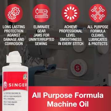 SINGER 2131E All Purpose Machine Oil, 4-Fluid Ounces,