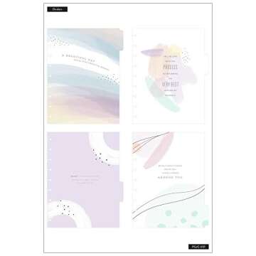 The Happy Planner Guided Journal -Wellness Warrior - Happy Heart Theme - Disc-Bound Notebook - 80 Sheets Dot Grid Filler Paper - 4 Dividers