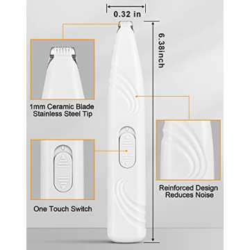 LEYOUFU Dog Paw Trimmer for Small Pets - Low Noise Cordless Grooming