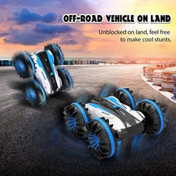 Seckton Toys for 6-10 Year Old Boys Amphibious RC Car for Kids 2.4 GHz Remote Control Boat Waterproof RC Monster Truck Stunt Car 4WD Remote Control Vehicle Girls All Terrain Christmas Birthday Gifts