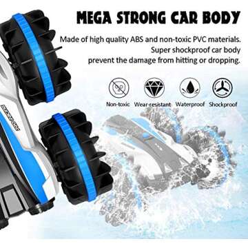 Seckton Toys for 6-10 Year Old Boys Amphibious RC Car for Kids 2.4 GHz Remote Control Boat Waterproof RC Monster Truck Stunt Car 4WD Remote Control Vehicle Girls All Terrain Christmas Birthday Gifts