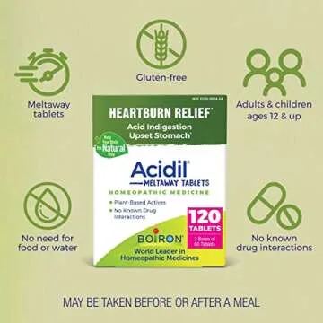 Boiron Acidil Natural Heartburn Relief Tablets 2 Pack