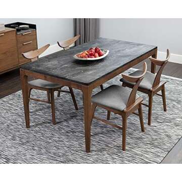 Sunpan Modern Dining Table: Stylish Walnut Design for Your Dining Space