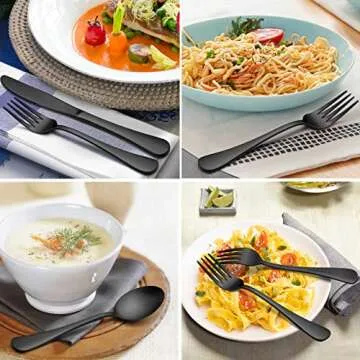 Homikit Elegant Matte Black Silverware Set for Eight