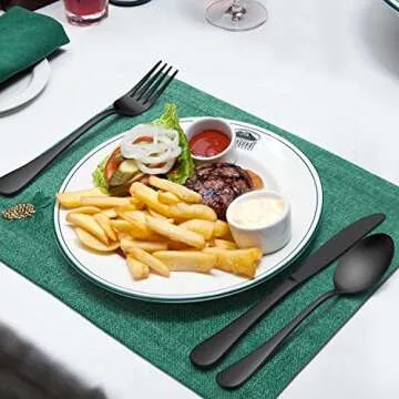 Homikit Elegant Matte Black Silverware Set for Eight