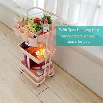 Lontenrea 3-Tier Multifunction Rolling Cart for Stylish Storage