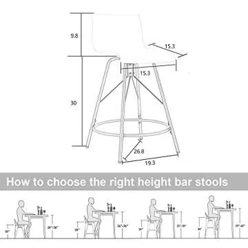 annjoe Swivel Bar Stools Metal Counter Height Stools Plastic Seat Chairs Set of 4 for Indoor Outdoor...