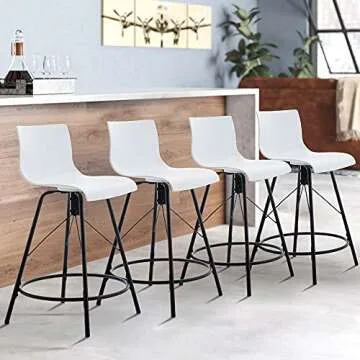 annjoe Swivel Bar Stools Durable Set of 4 for Indoor Outdoor