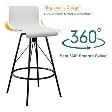 annjoe Swivel Bar Stools Durable Set of 4 for Indoor Outdoor
