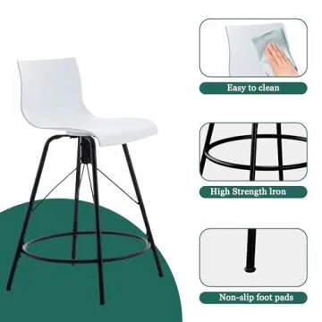 annjoe Swivel Bar Stools Durable Set of 4 for Indoor Outdoor