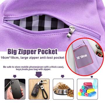 Tomkas Small Dog Sling Carrier - Zipper Pocket & Adjustable Strap & Zip Pocket - for 3-10 lbs Pets(L...