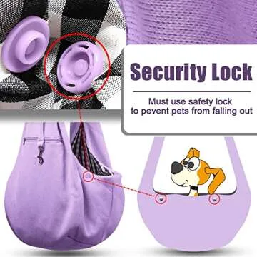 Tomkas Small Dog Sling Carrier - Zipper Pocket & Adjustable Strap & Zip Pocket - for 3-10 lbs Pets(Light Purple)