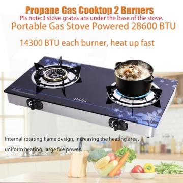 Hothit 2 Burner Outdoor Propane Stove for Fast Cooking
