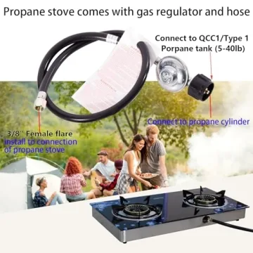 Hothit 2 Burner Outdoor Propane Stove for Fast Cooking