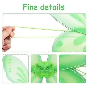 ZIRICHER Big Fairy Butterfly Wing for Girls,Butterfly Fairy Girls Wings Kids Costume Show Birthday Party Gift（Green）