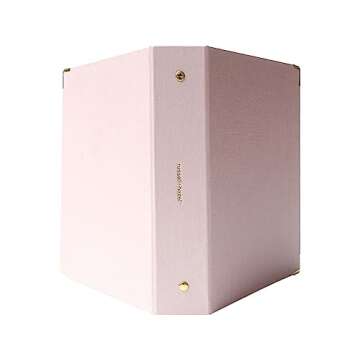 russell+hazel Bookcloth Mini 3-Ring Binder, Peony, 8” by 9”