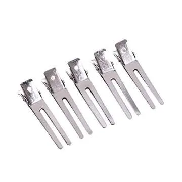 50 Pcs Double Prong Hair Clips Curl Clips 1.77 Inches Metal Alligator Hair Pins Styling Clips for Salon Hair Extensions