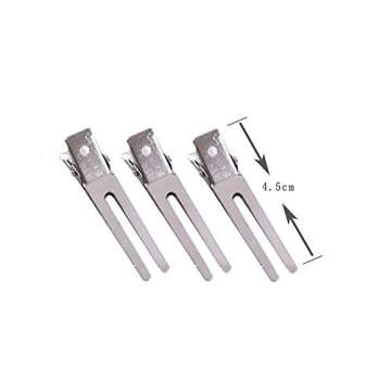 50 Pcs Double Prong Hair Clips Curl Clips 1.77 Inches Metal Alligator Hair Pins Styling Clips for Salon Hair Extensions