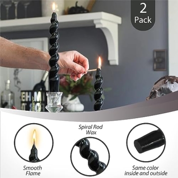 Elegant Gedengni Black Twisted Candles for Home
