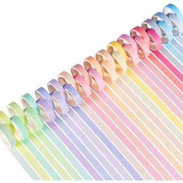 YUBX Washi Tape Set - 30 Rolls of Macaron Decorative Tape for Crafts