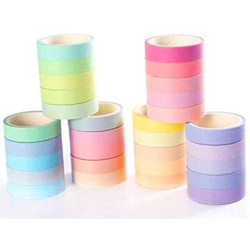 YUBX 30 Rolls Creative Washi Tape in Pastel Colors