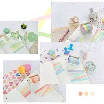 YUBX 30 Rolls Creative Washi Tape in Pastel Colors