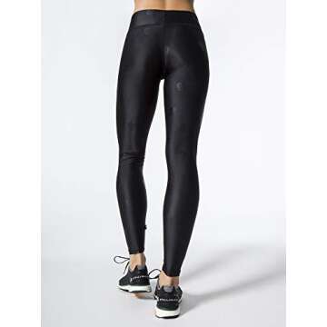 Terez Women Activewear Foil Print Tall Band Performance Legging (Large, Foil Black Skull)