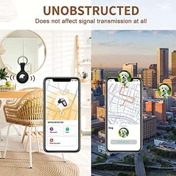 4 Pack AirTag Holder with Keychain AirTag case with Anti-Lost Keychain, Protective Air Tag, Item Finders, for for Dog, Cat, Luggage, Wallet, Backpacks