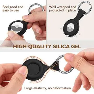 Durable 4 Pack AirTag Holder with Keychain for Item Tracking