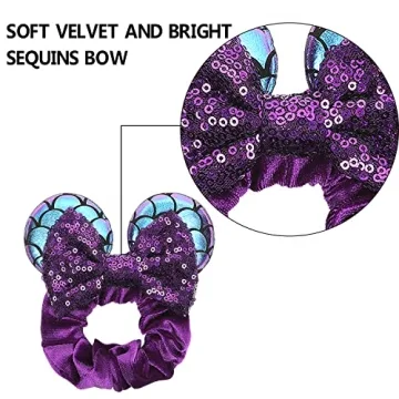 Stylish 4 Pcs Velvet Mouse Ears Scrunchies for All